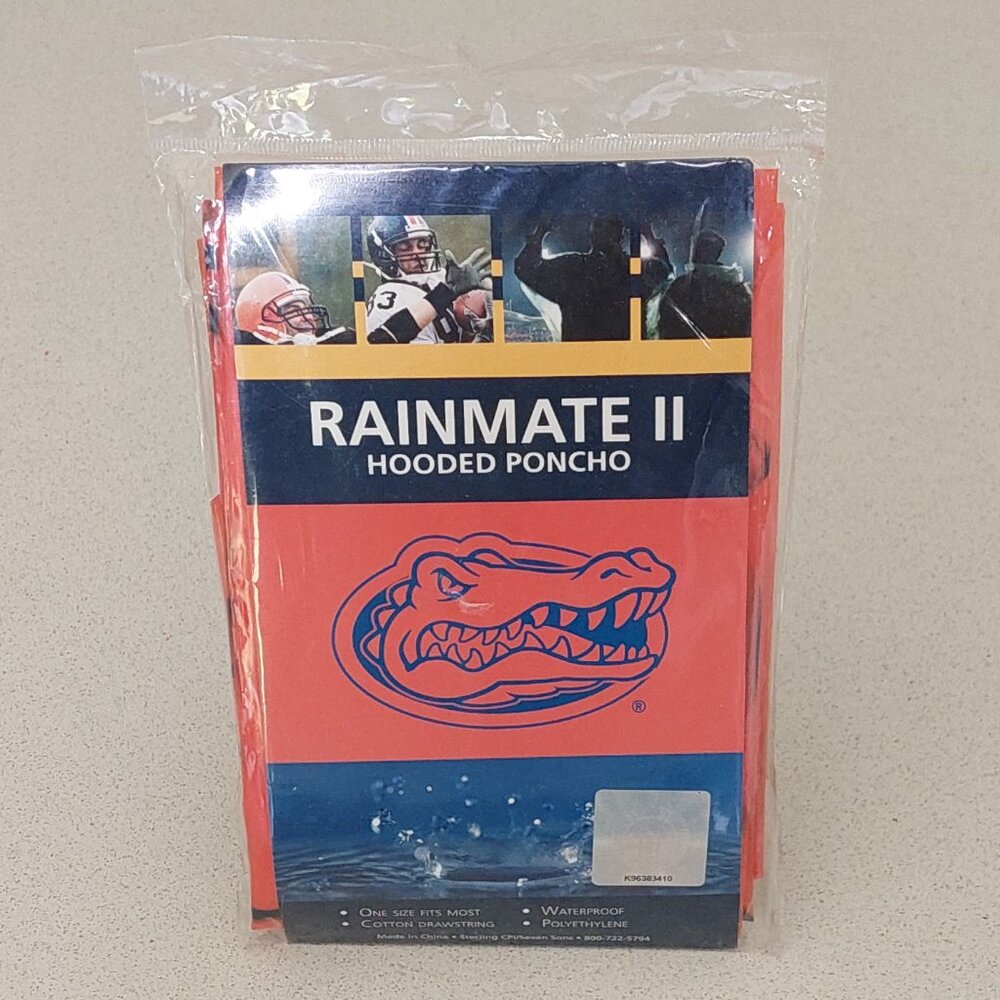 NEW Rainmate II UF Florida Gators Adult Orange & Blue Hooded Poncho Unisex OSFM